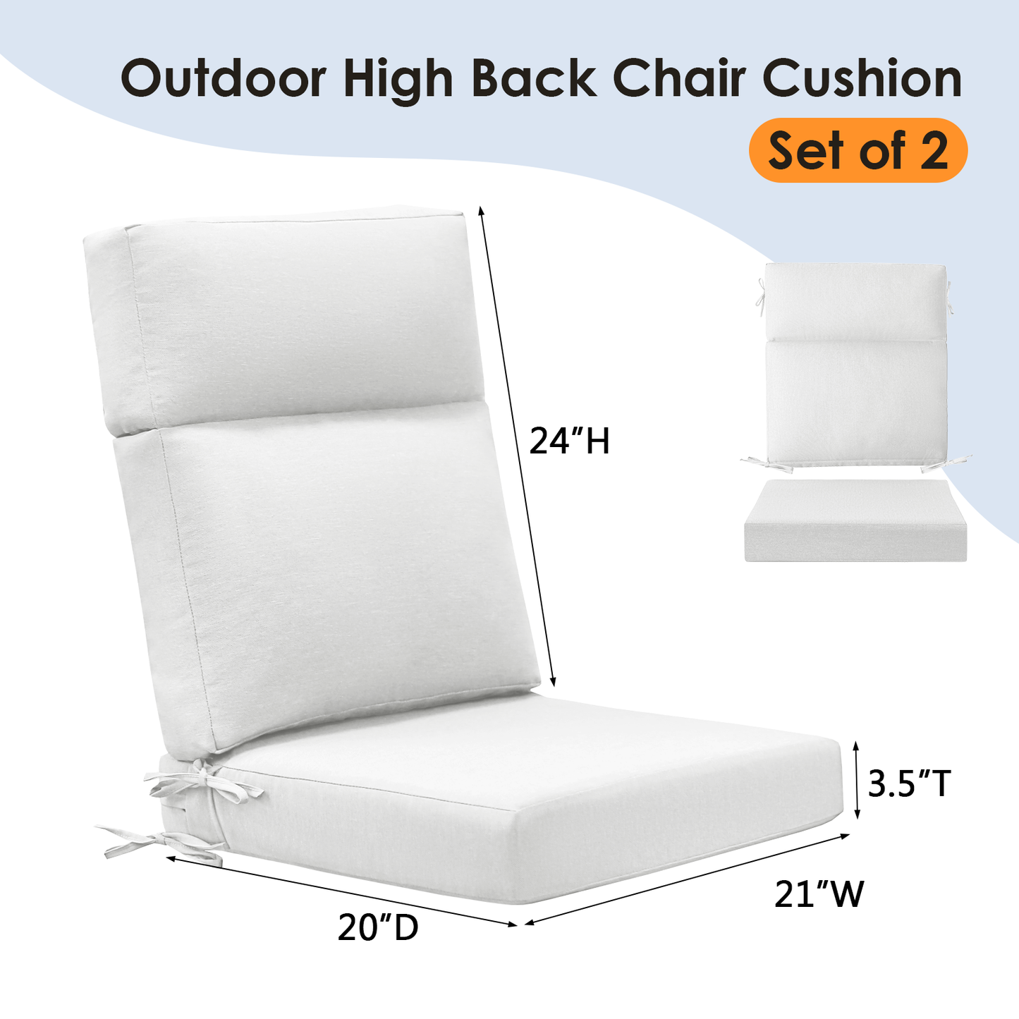 Unimatta Outdoor 44" x21" High Back Cushion
