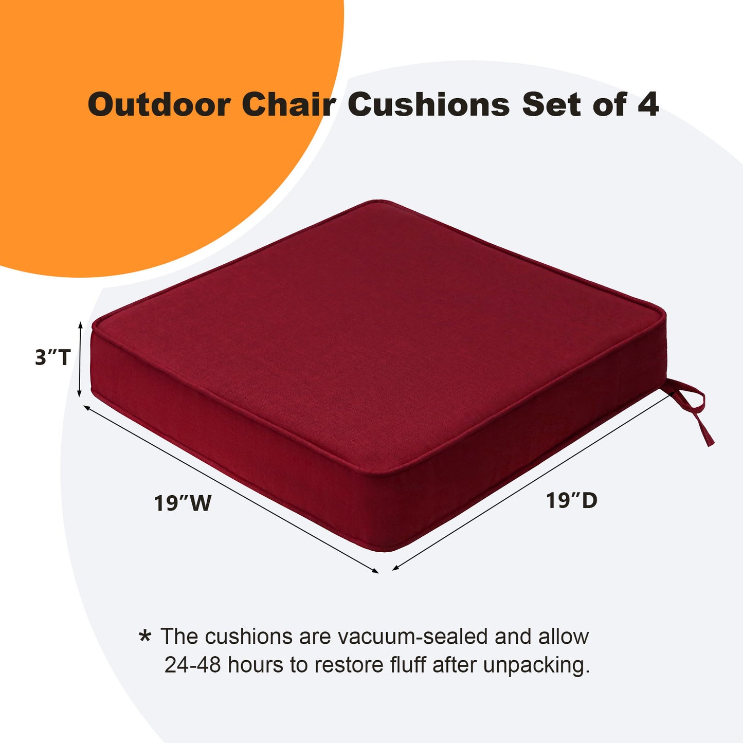 Unimatta Outdoor 19" x19" Seat Cushion Red