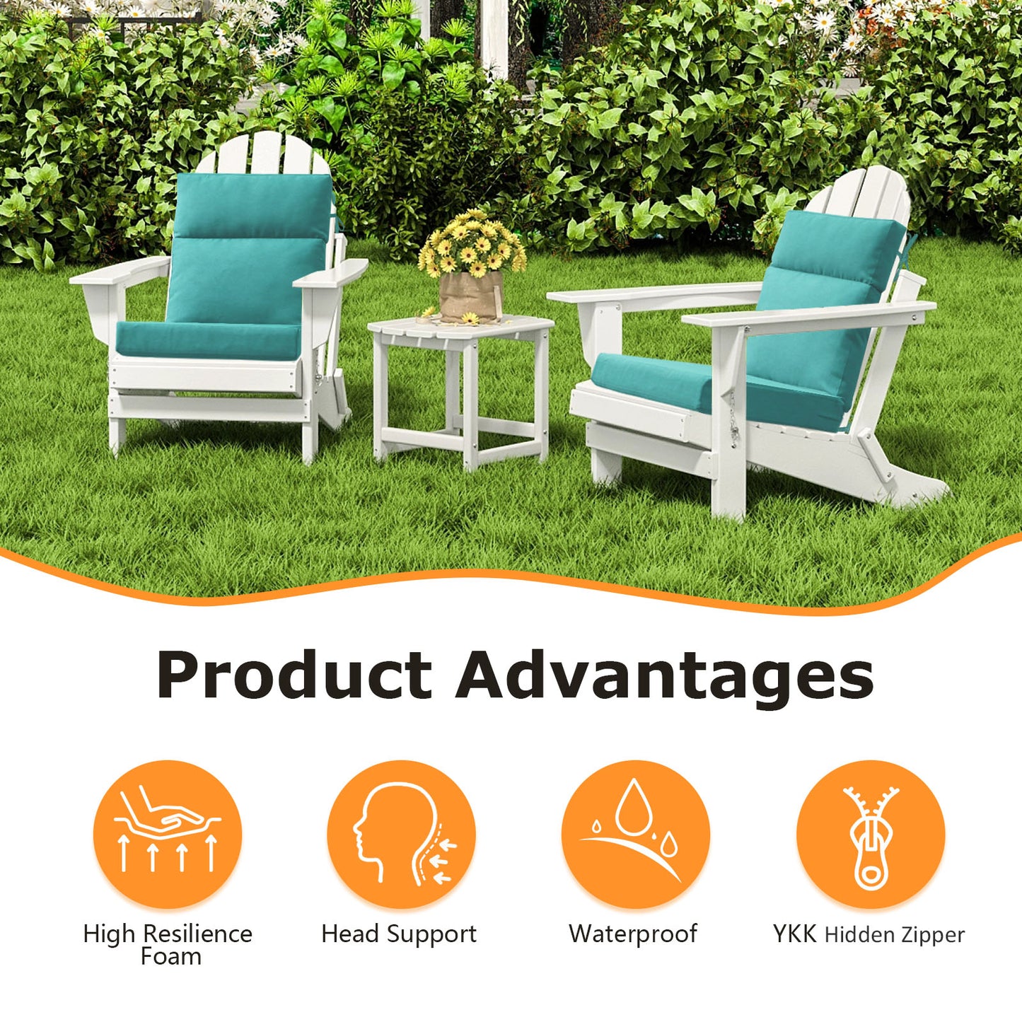 Unimatta Outdoor 44" x21" High Back Cushion Turquoise
