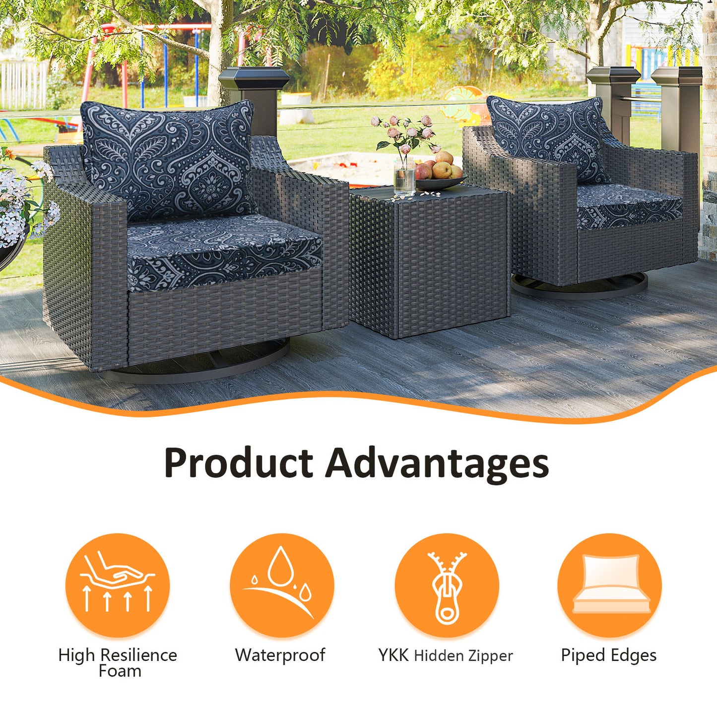 Unimatta Outdoor 24" x24" Deep Seat Cushion