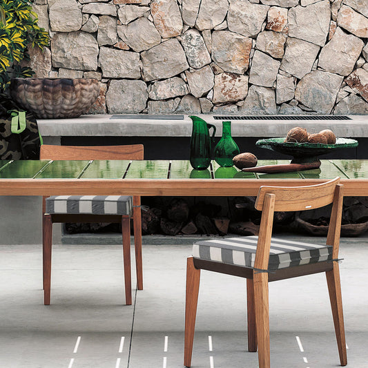 Unimatta Outdoor 19" x19" Seat Cushion Gray Stripe