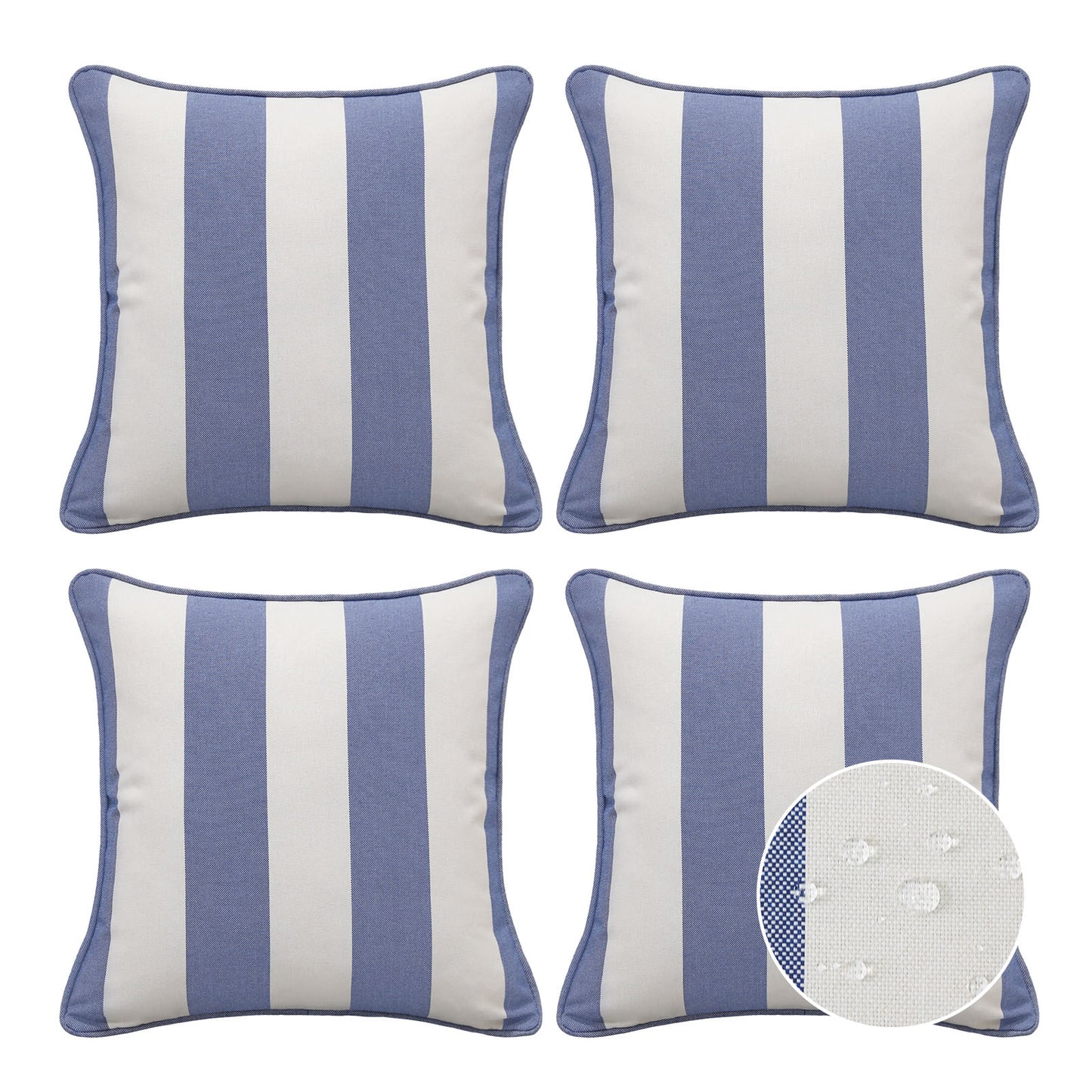Unimatta Outdoor Pillow With Inserts Navy Stripe
