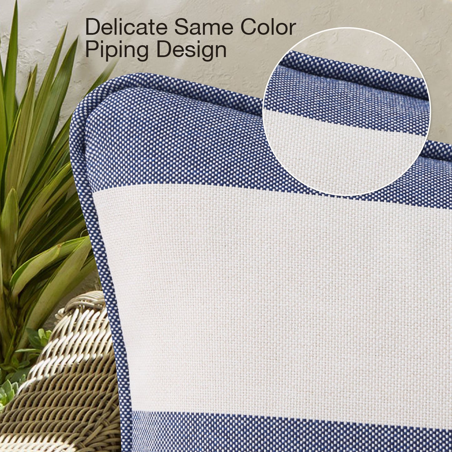 Unimatta Outdoor Pillow With Inserts Navy Stripe