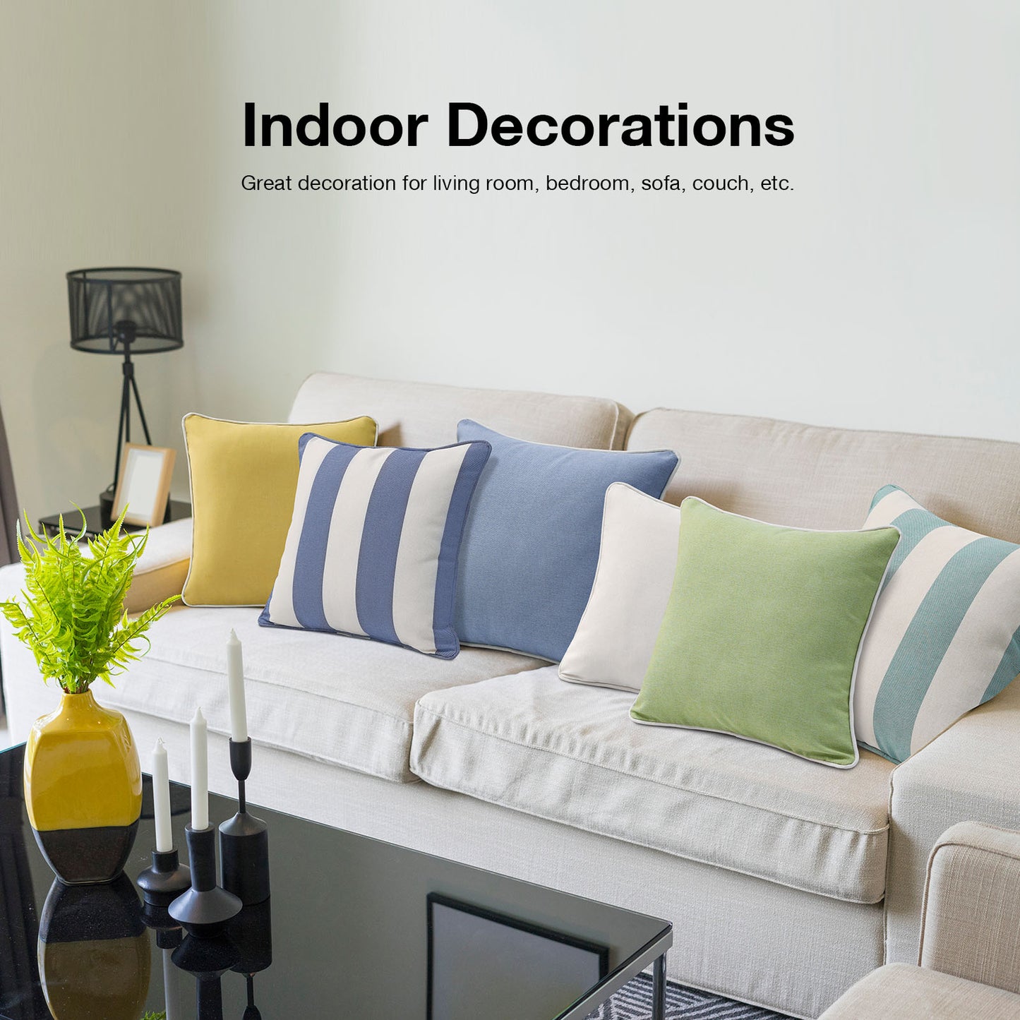 Unimatta Outdoor Pillow With Inserts Navy Stripe
