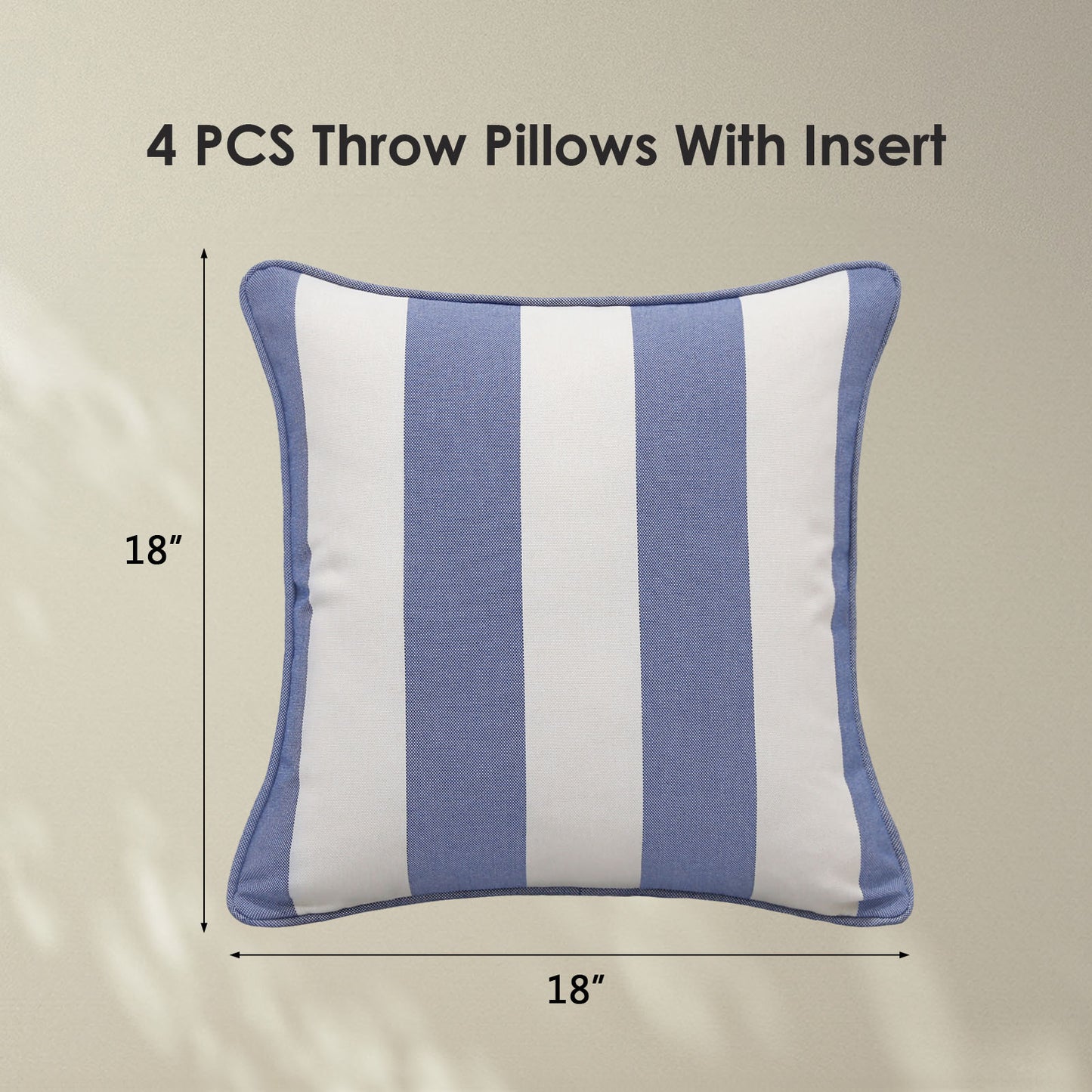 Unimatta Outdoor Pillow With Inserts Navy Stripe