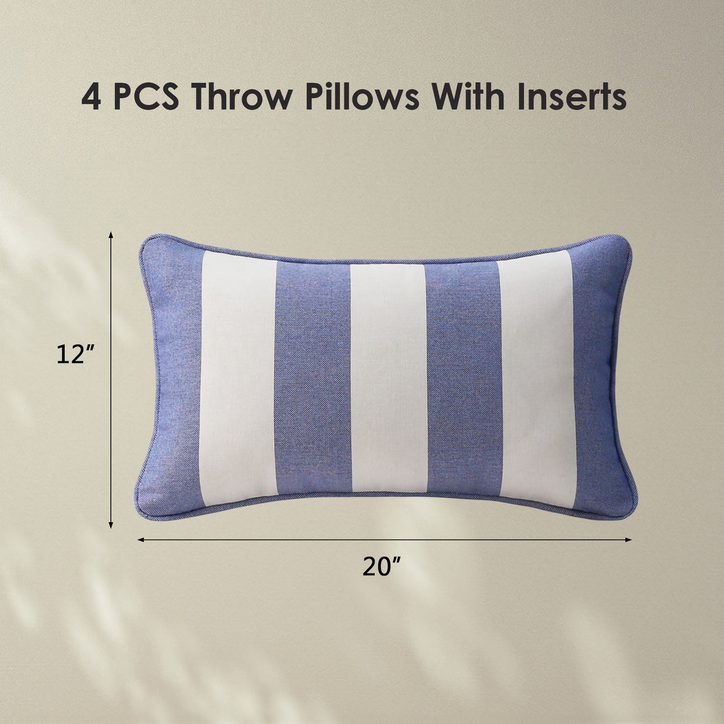 Unimatta Outdoor Pillow With Inserts Navy Stripe