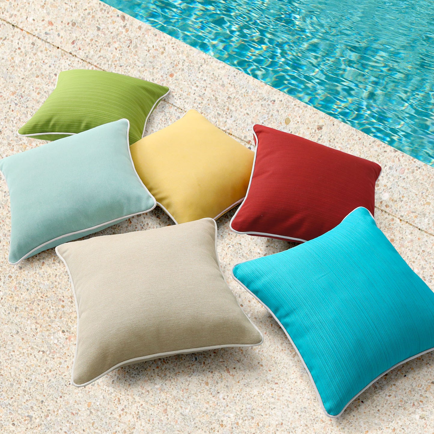 Unimatta Outdoor Pillow With Inserts Aqua Green