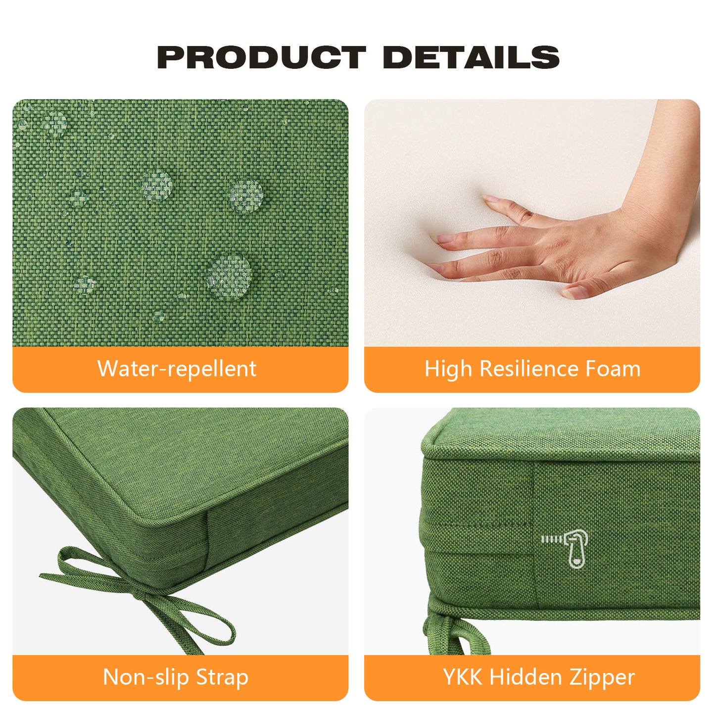 Unimatta Outdoor 19" x19" Seat Cushion Lawn Green