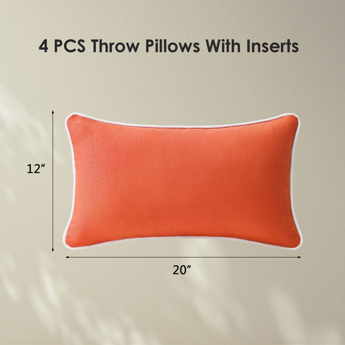Unimatta Outdoor Pillow With Inserts Coral Orange