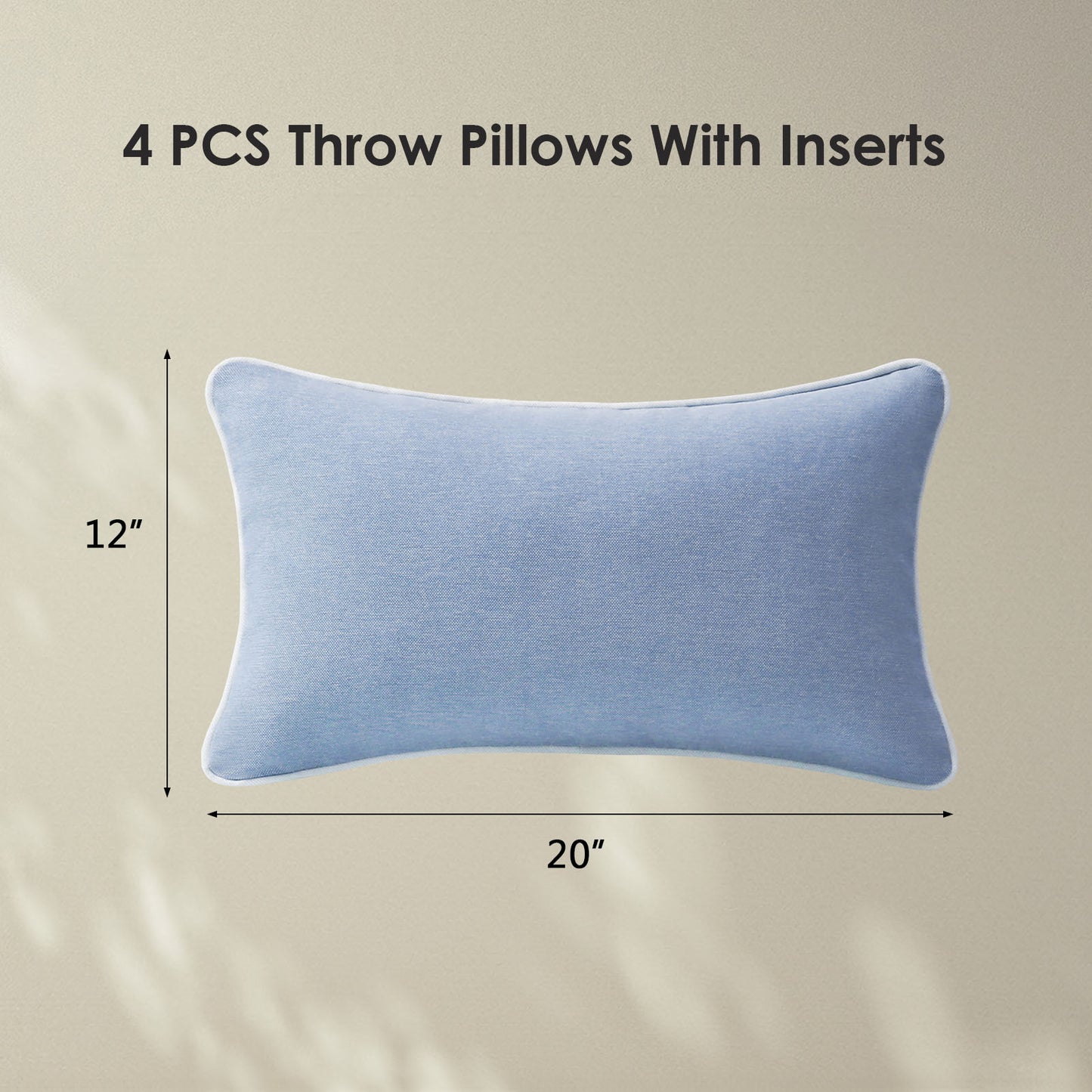 Unimatta Outdoor Pillow With Inserts Powder Blue