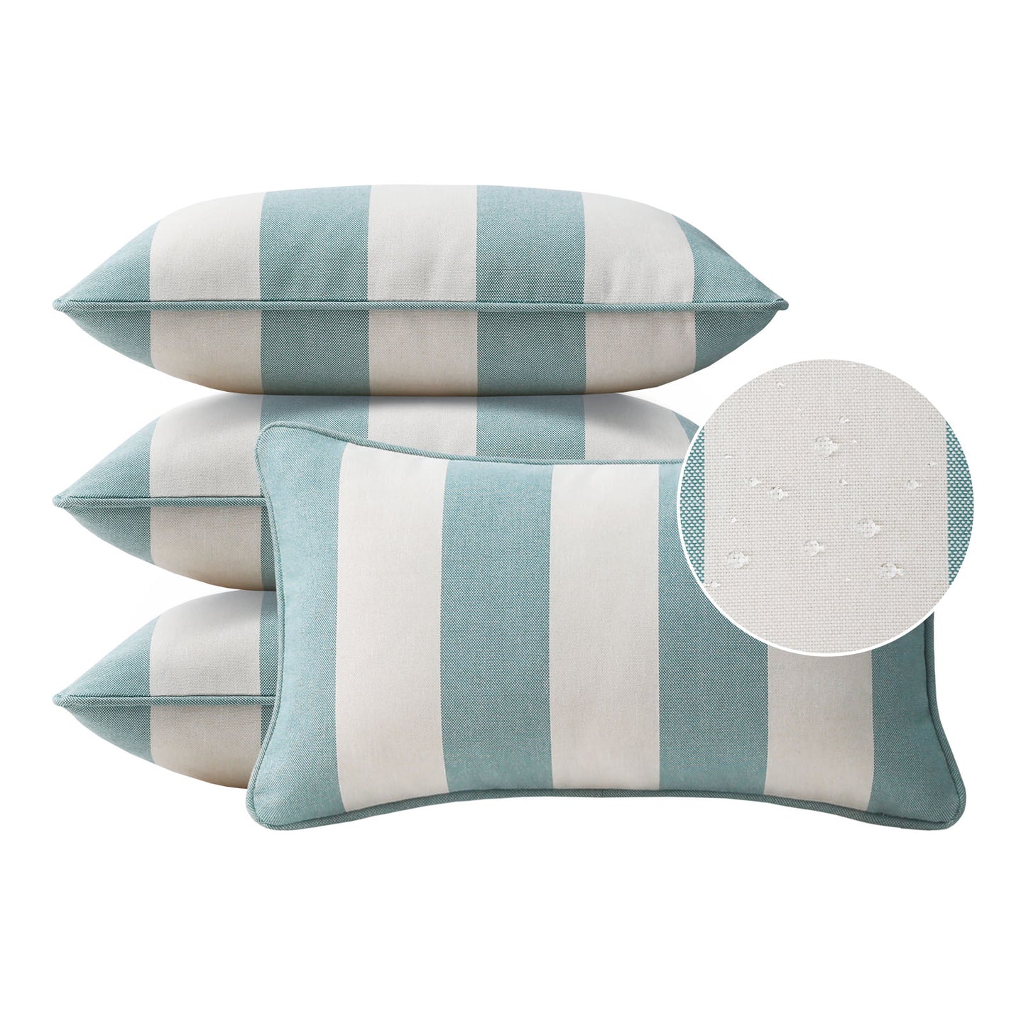 Unimatta Outdoor Pillow With Inserts Turquoise Stripe