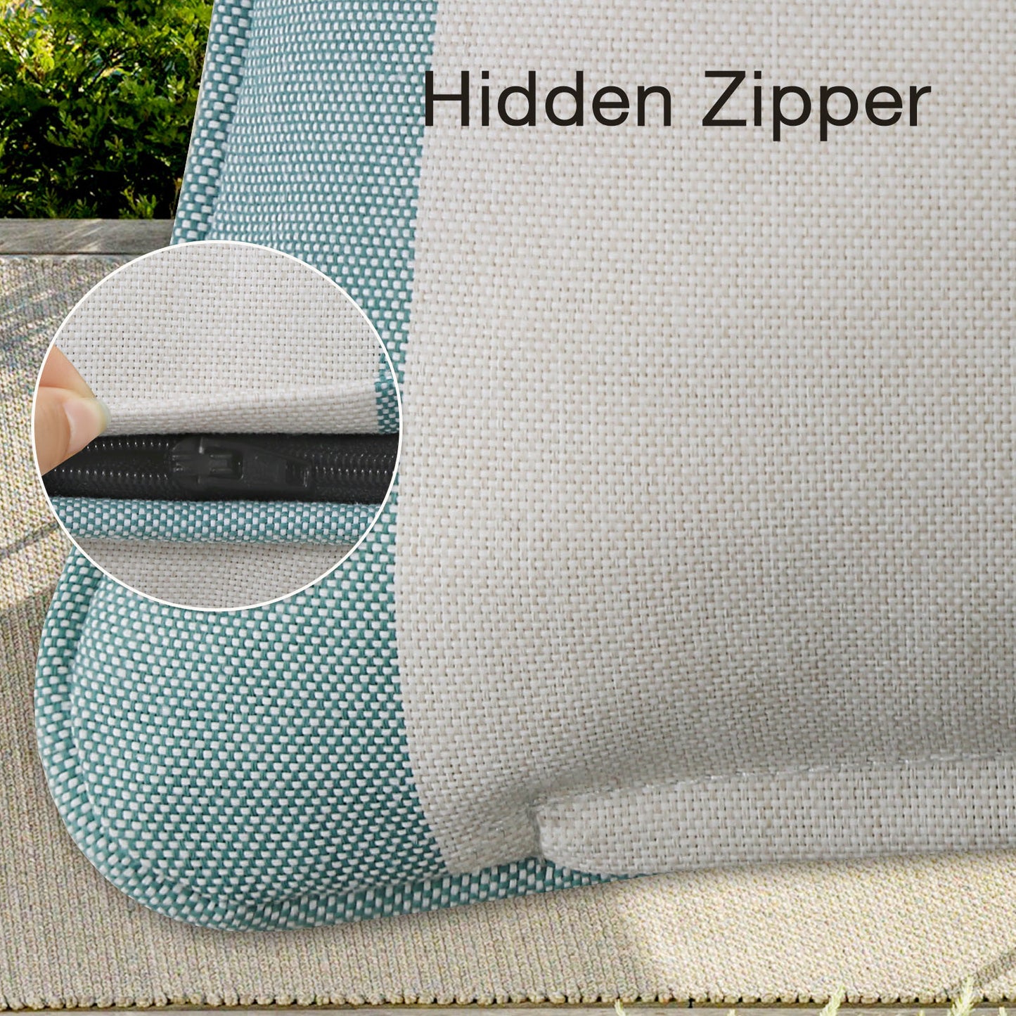 Unimatta Outdoor Pillow With Inserts Turquoise Stripe