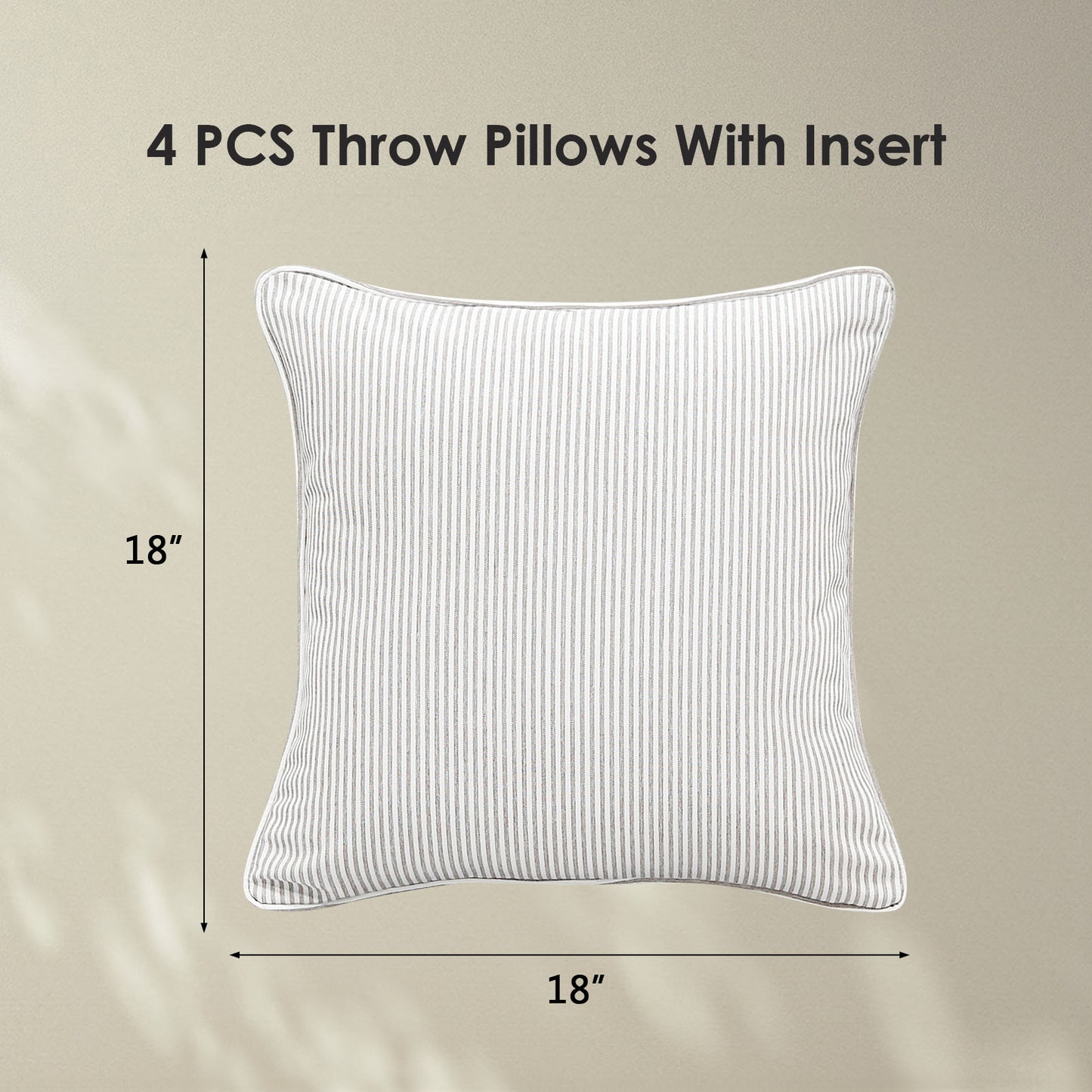 Unimatta Outdoor Pillow With Inserts Tan Stripe