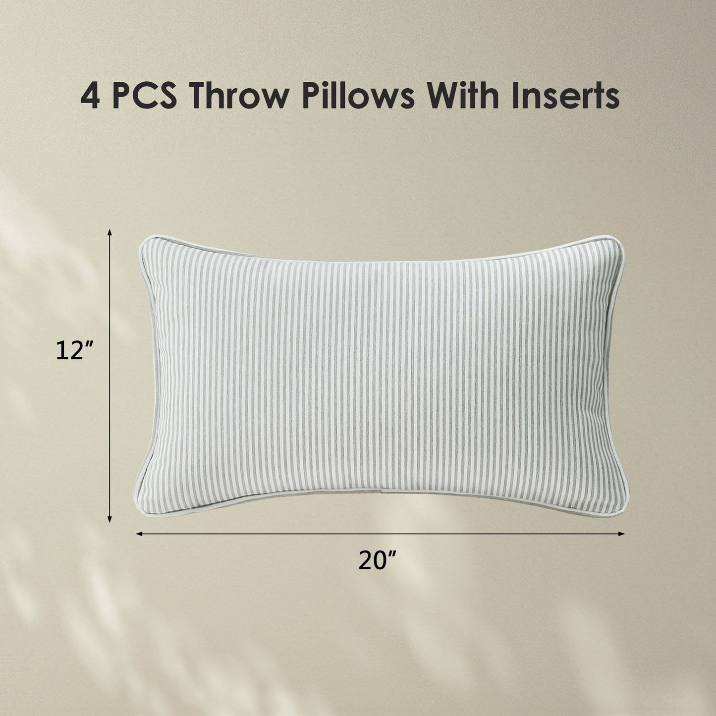 Unimatta Outdoor Pillow With Inserts Tan Stripe