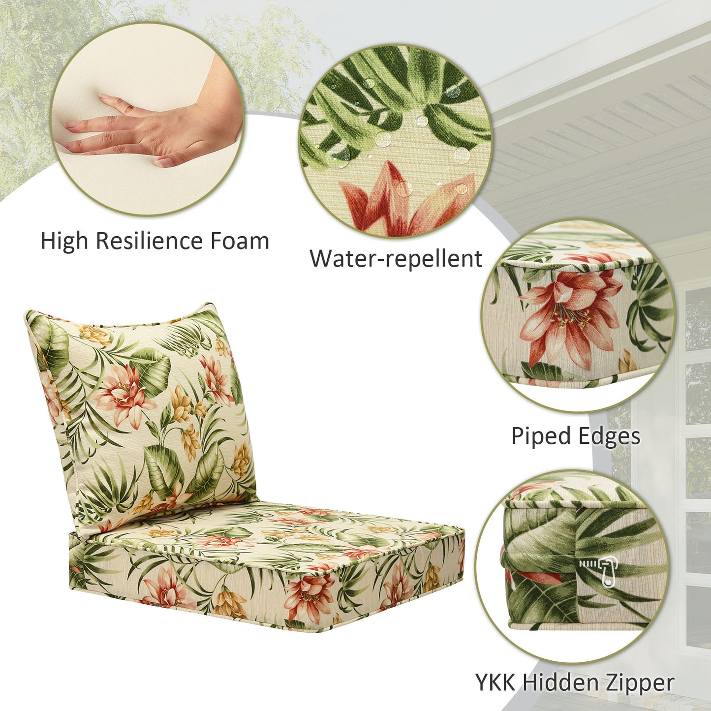 Unimatta Outdoor 24" x24" Deep Seat Cushion