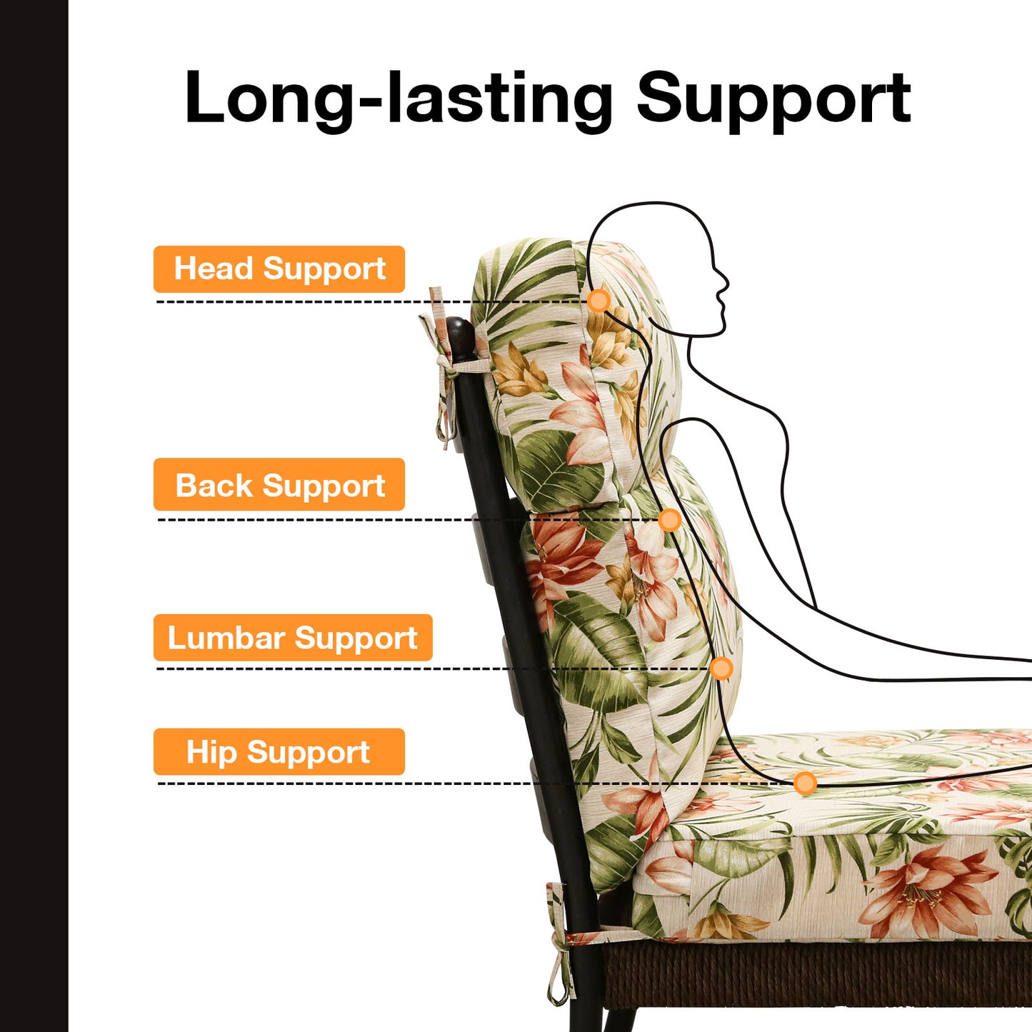 Unimatta Outdoor 44" x21" High Back Cushion