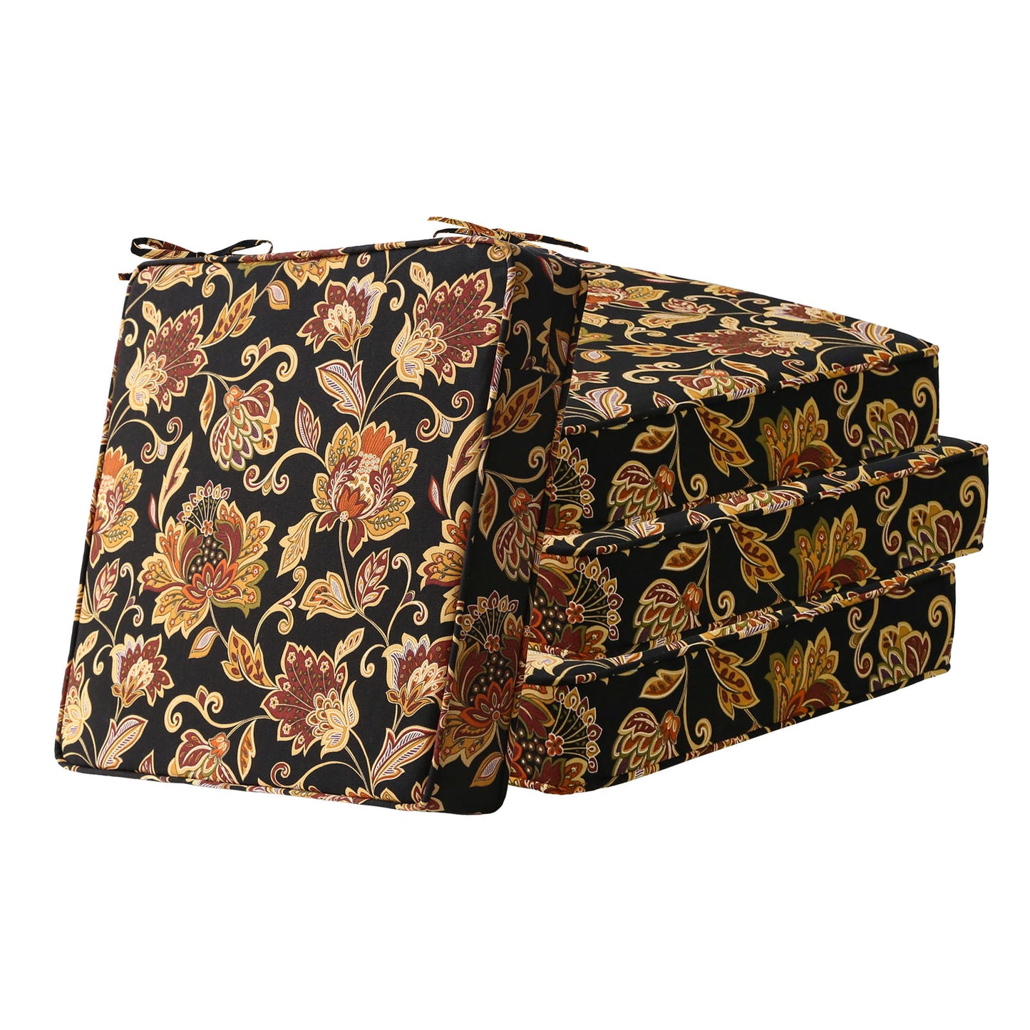 Unimatta Outdoor 19" x19" Seat Cushion Red Yellow Vine Flower