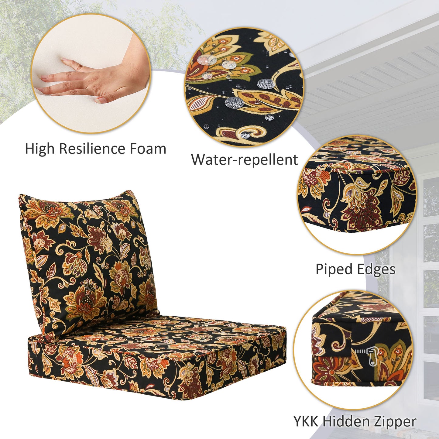 Unimatta Outdoor 24" x24" Deep Seat Cushion