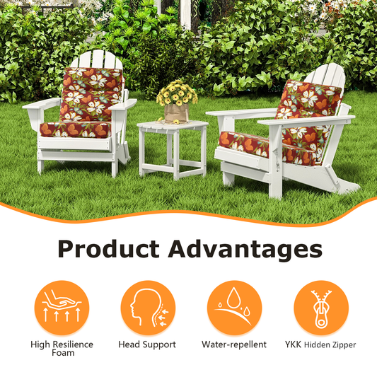 Unimatta Outdoor 44" x21" High Back Cushion Red Floral