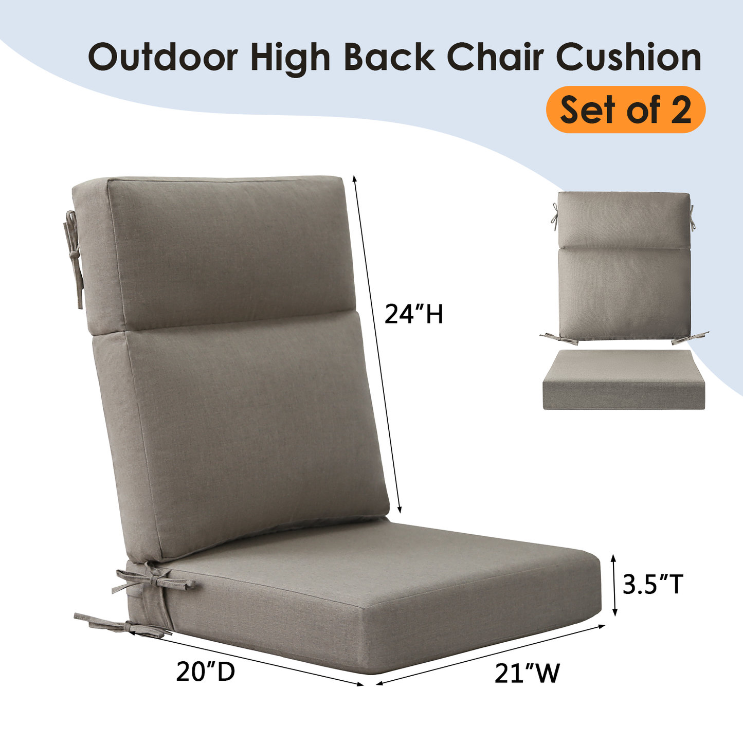 Unimatta Outdoor 44" x21" High Back Cushion