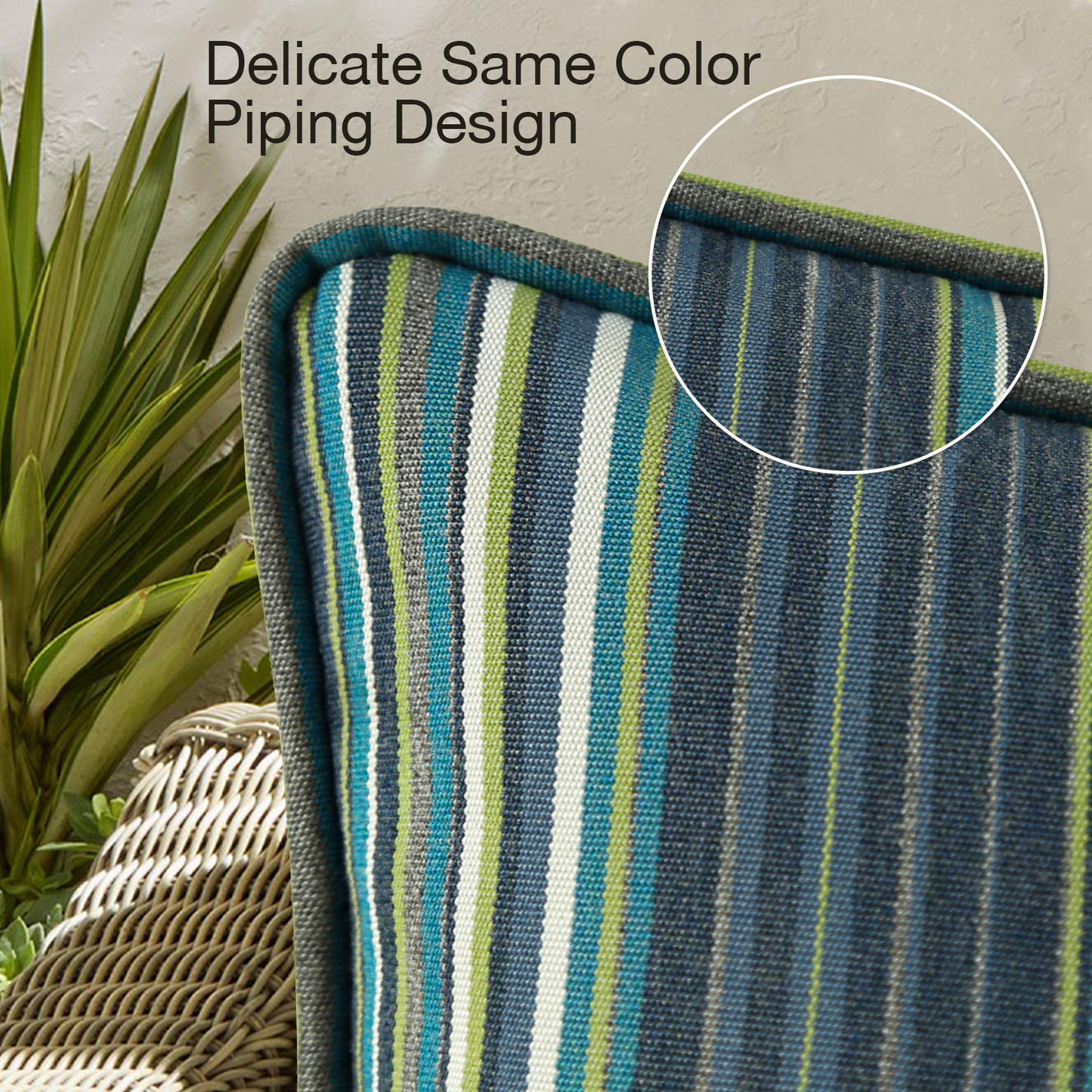 Sunbrella Outdoor Pillow With Inserts Beach Stripe Lagoon