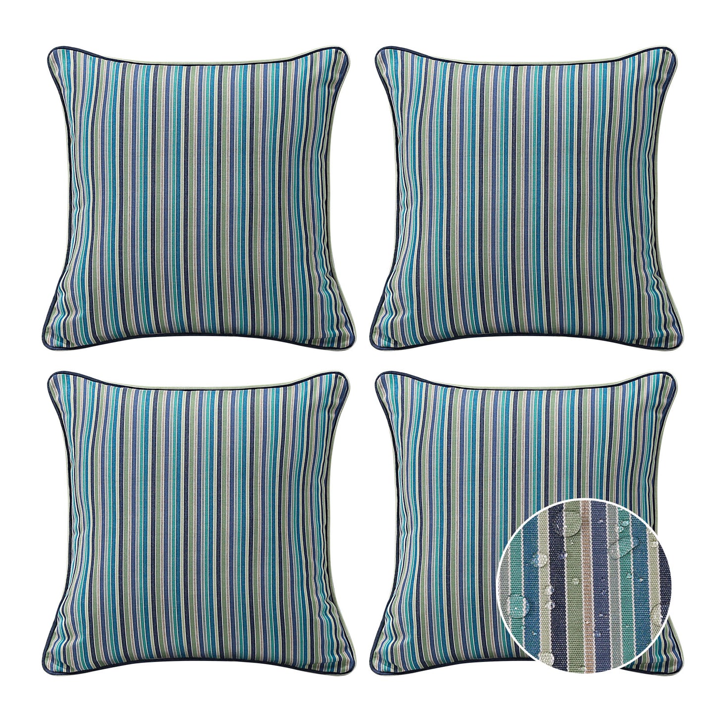 Sunbrella Outdoor Pillow With Inserts Swell Turquoise