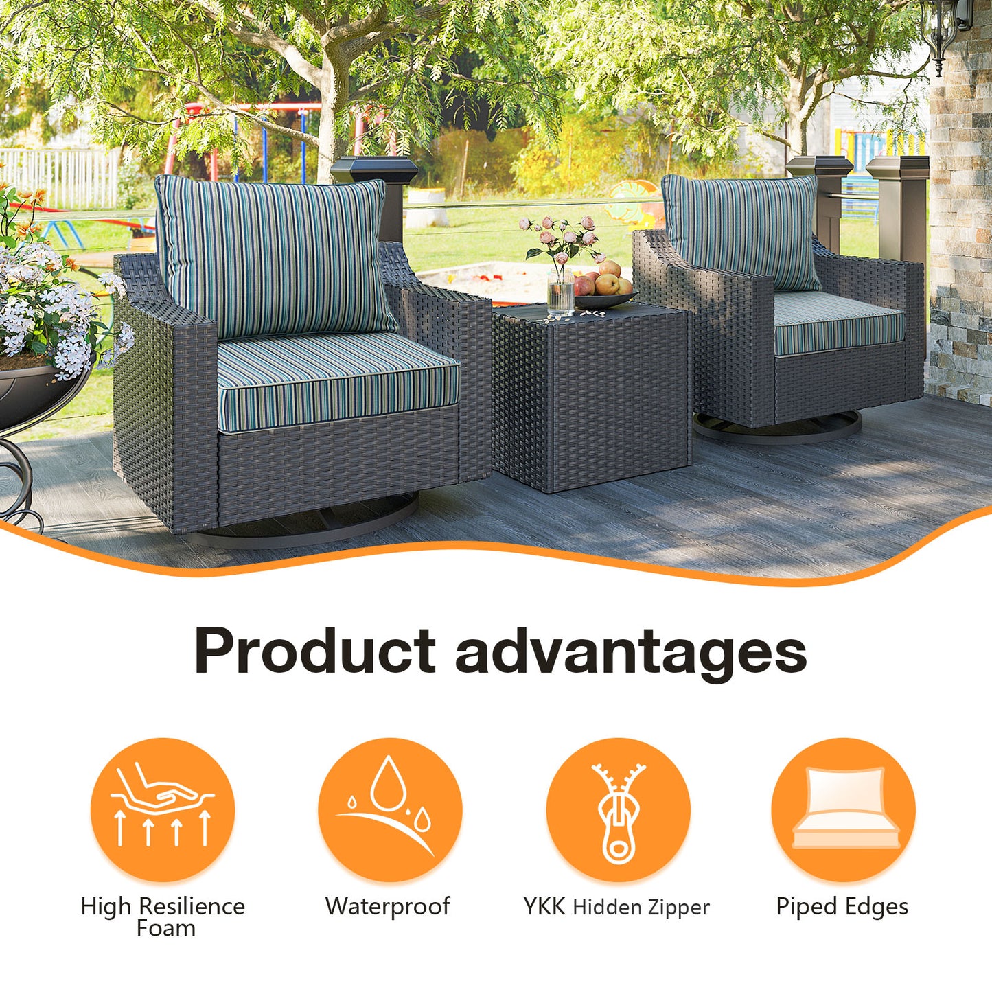 Unimatta Outdoor 24" x24" Deep Seat Cushion