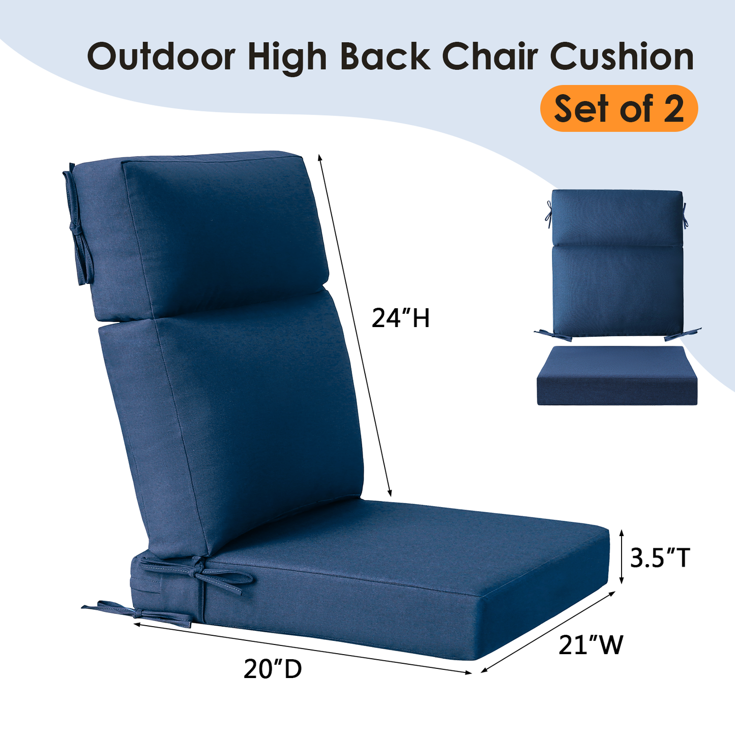 Unimatta Outdoor 44" x21" High Back Cushion