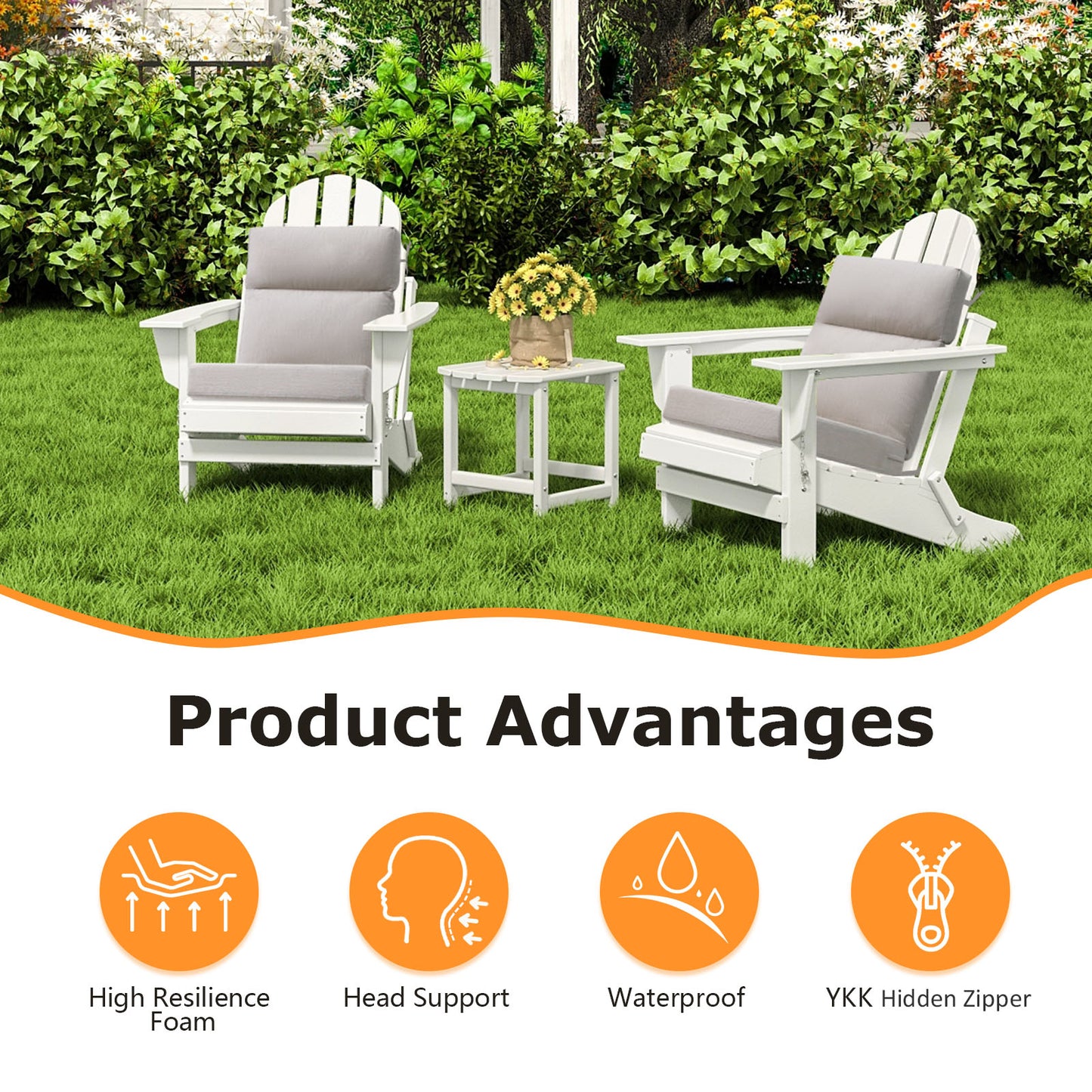 Sunbrella Outdoor 44" x21" High Back Cushion Specrtum Pebble