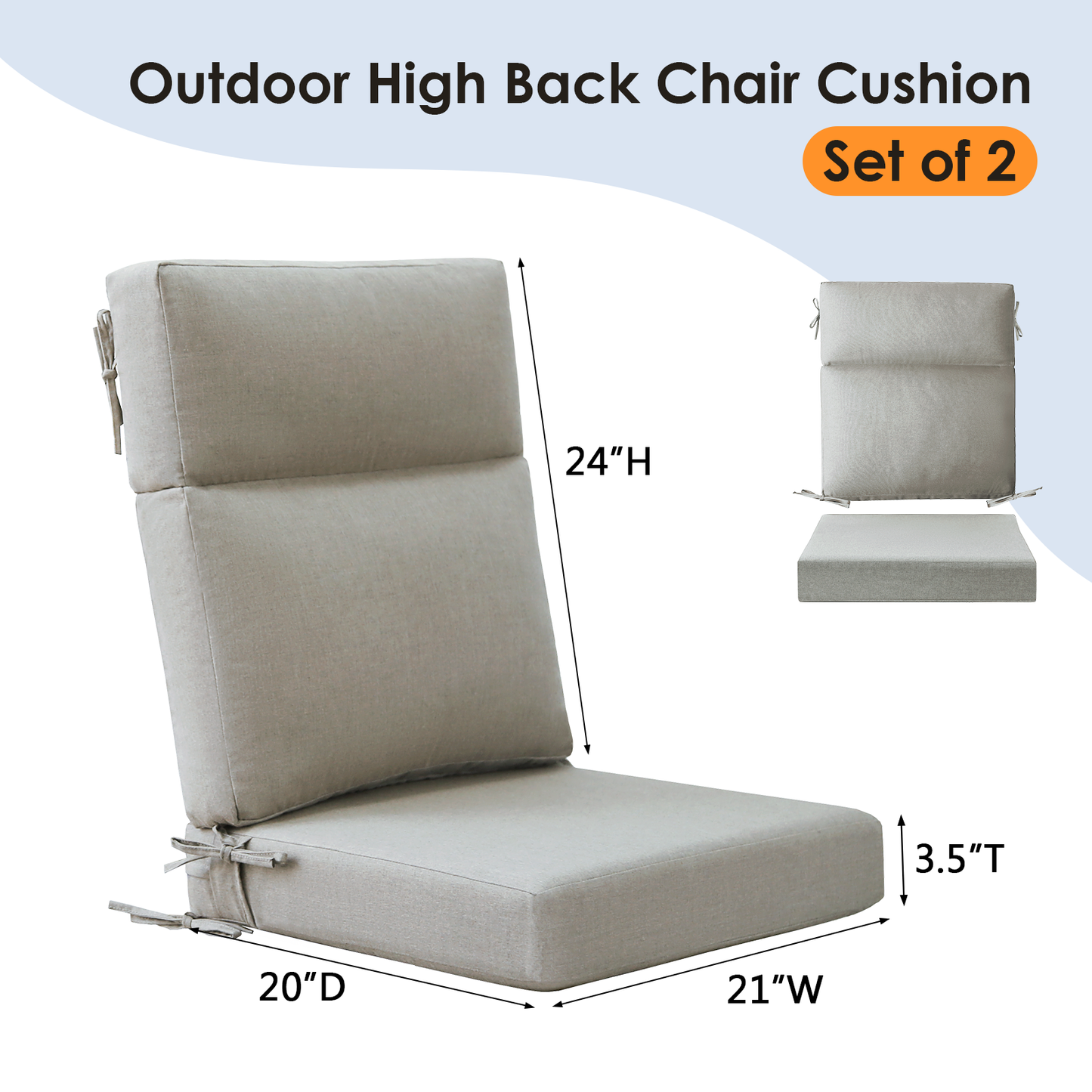 Unimatta Outdoor 44" x21" High Back Cushion