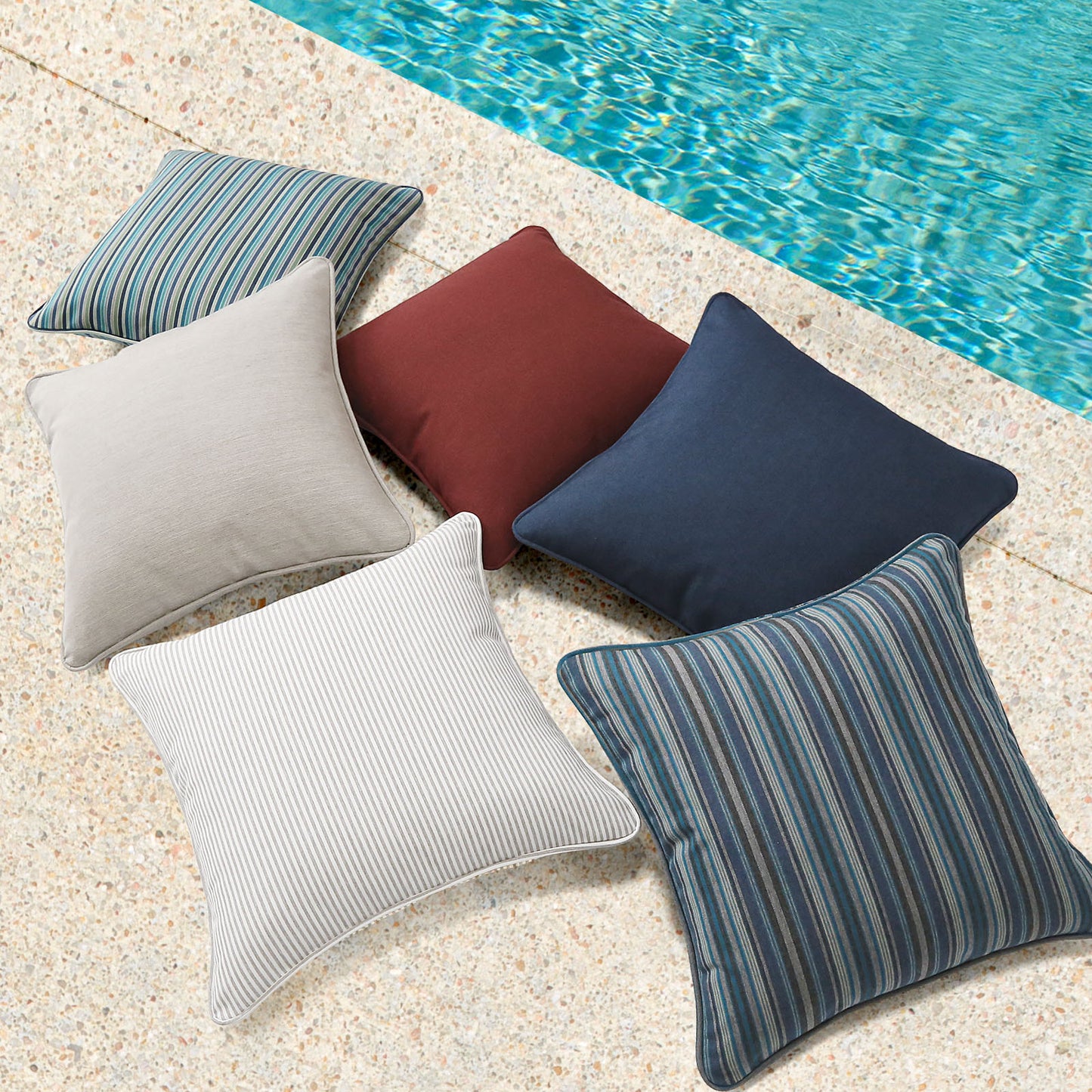 Sunbrella Outdoor Pillow With Inserts Spectrum Brick