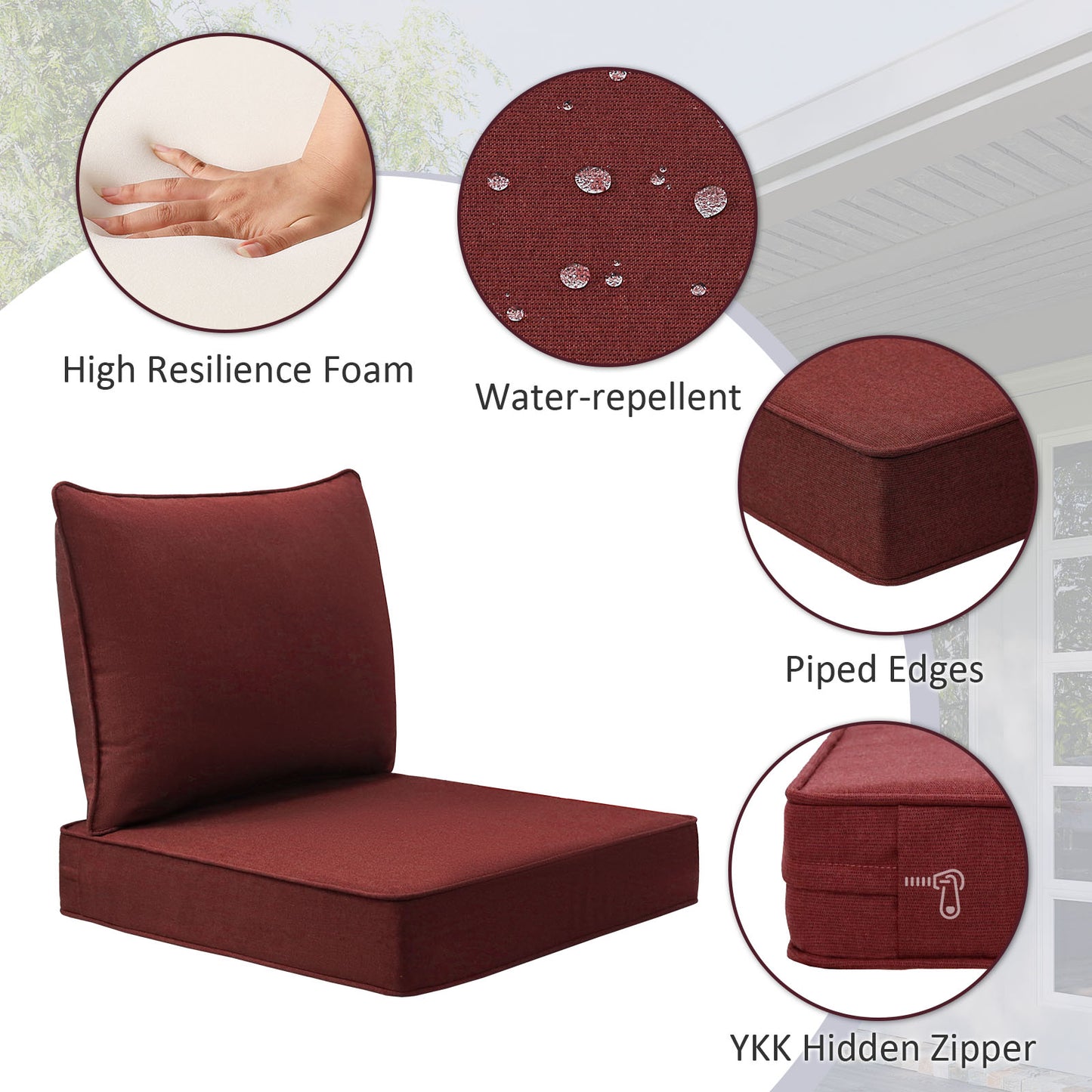 Sunbrella Outdoor 24" x24" Deep Seat Cushion Spectrum Brick