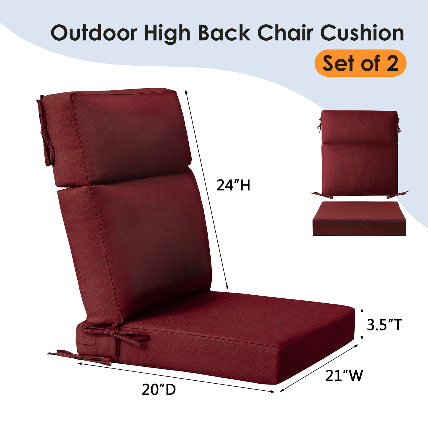 Unimatta Outdoor 44" x21" High Back Cushion