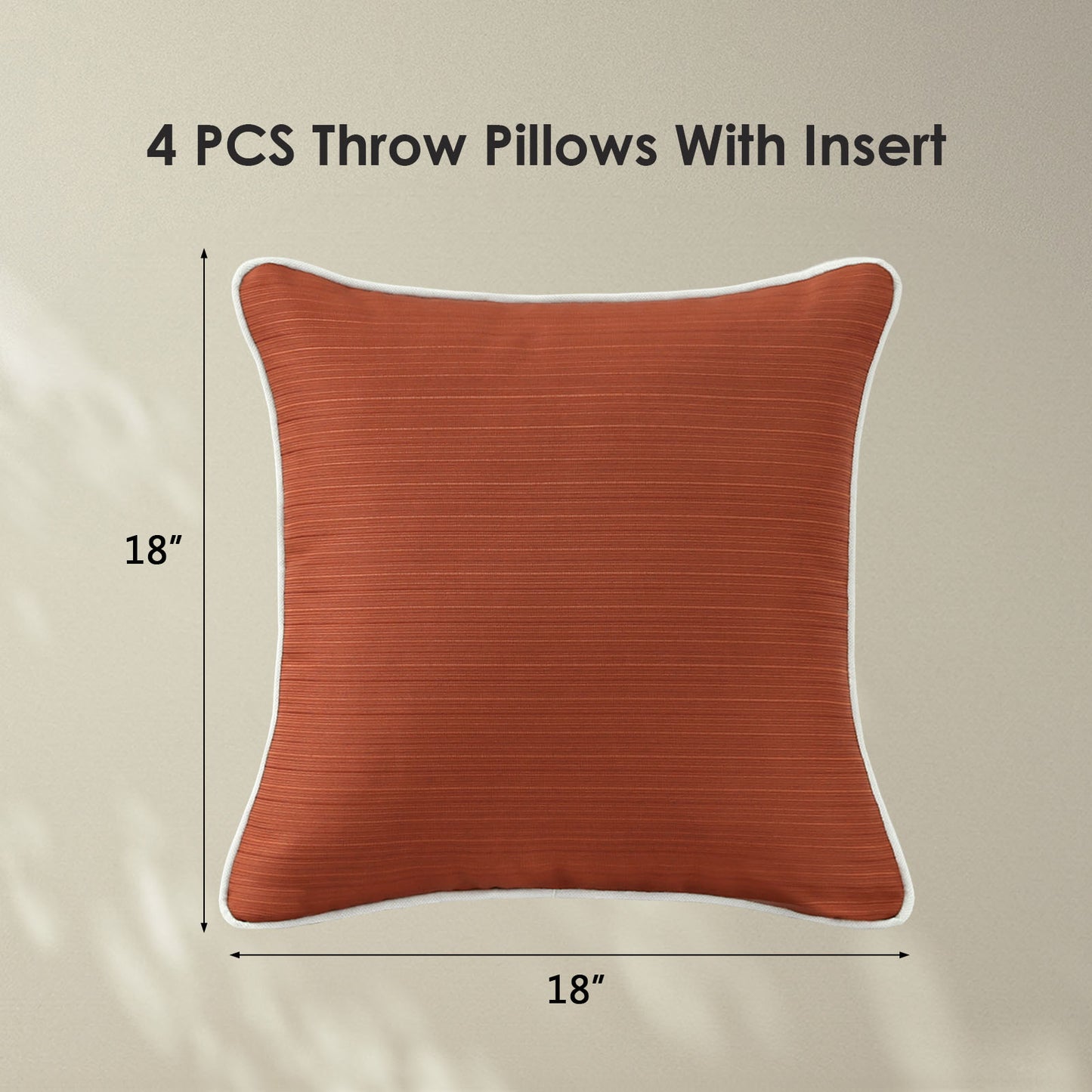 Unimatta Outdoor Pillow With Inserts Tangerine
