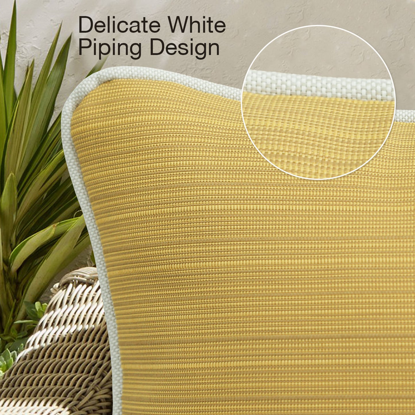 Unimatta Outdoor Pillow With Inserts Yellow Brown