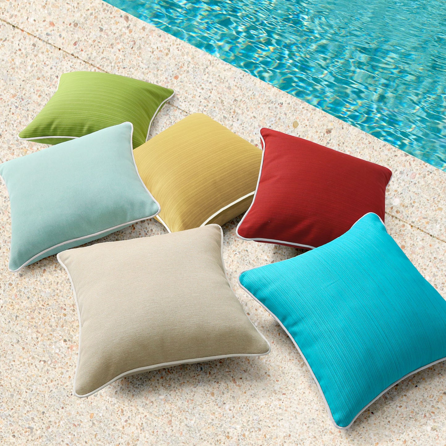 Unimatta Outdoor Pillow With Inserts Yellow Brown