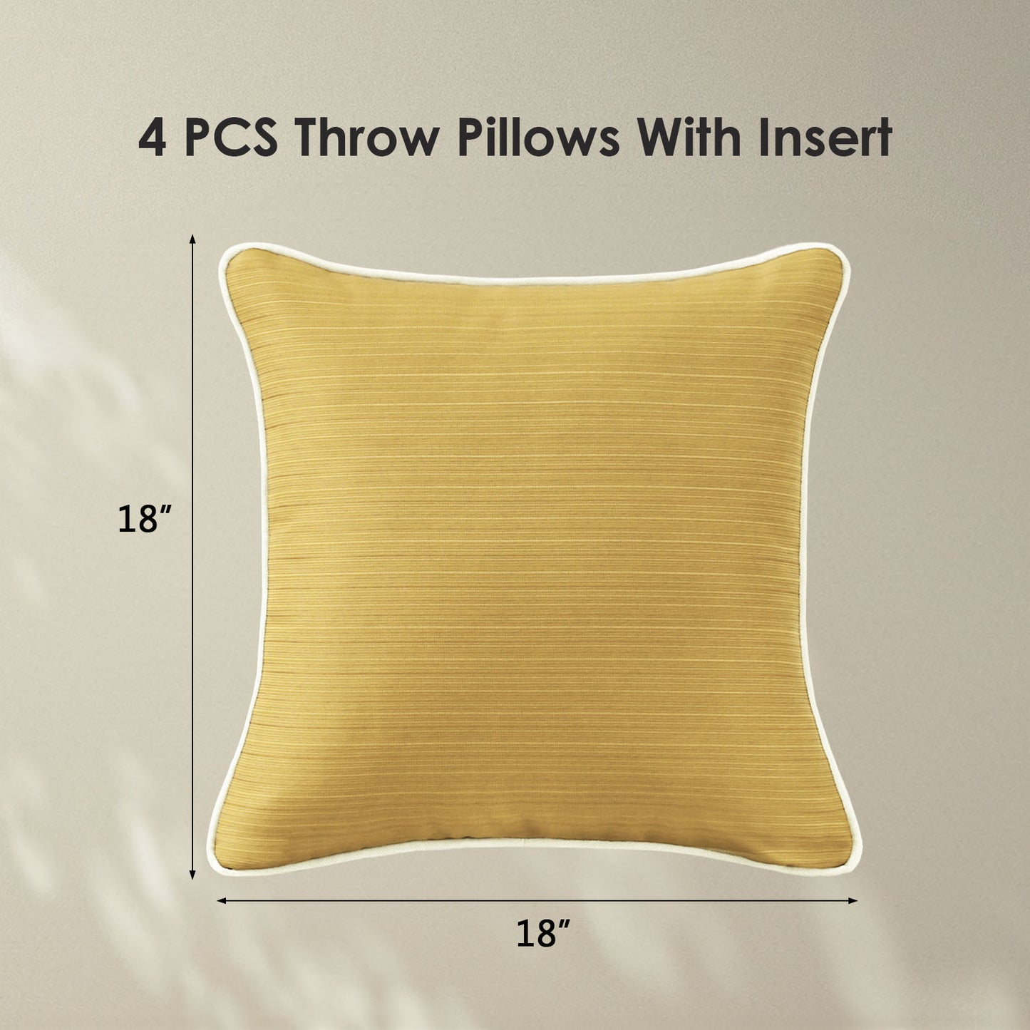 Unimatta Outdoor Pillow With Inserts Yellow Brown