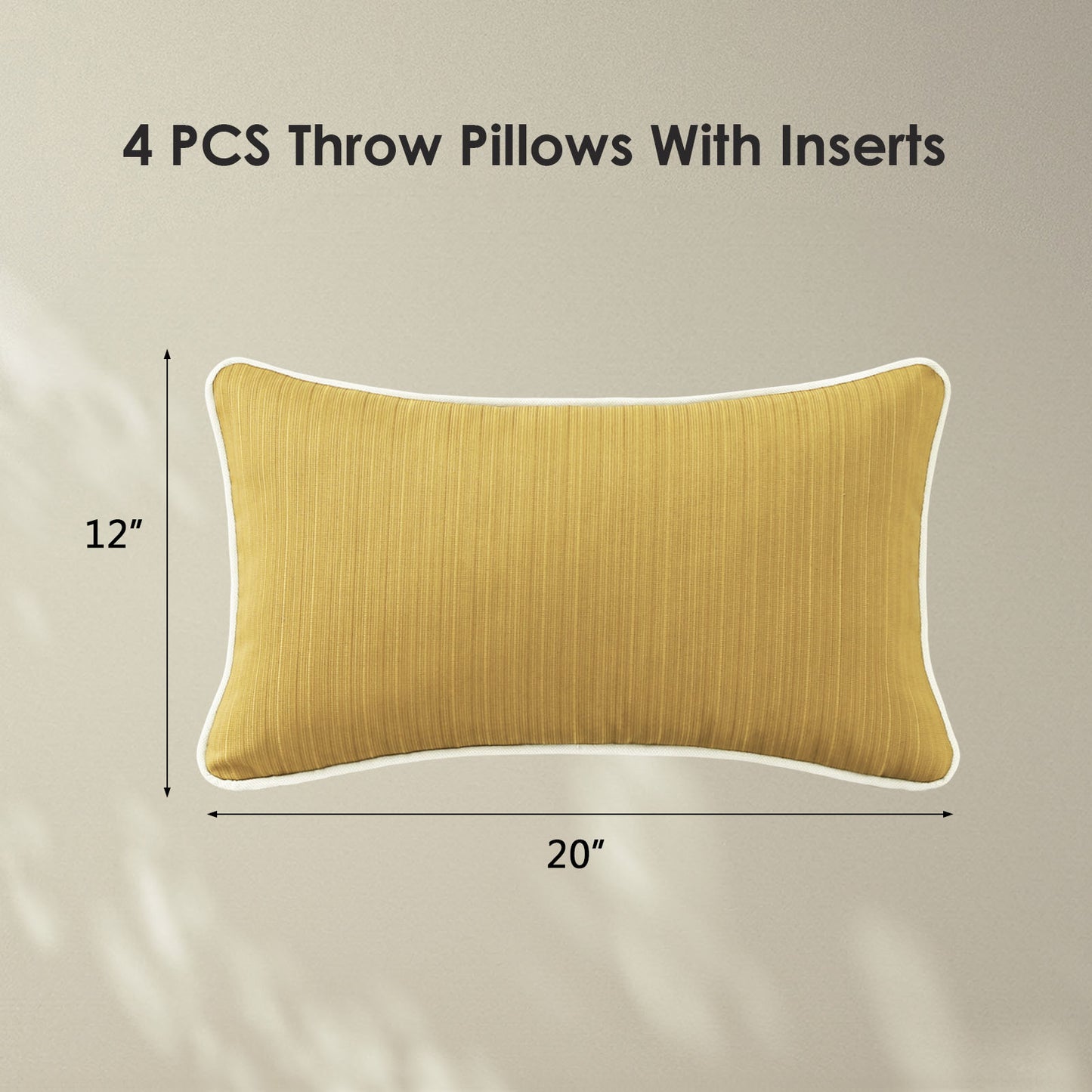 Unimatta Outdoor Pillow With Inserts Yellow Brown