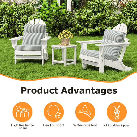 Unimatta Outdoor 44" x21" High Back Cushion Black and White