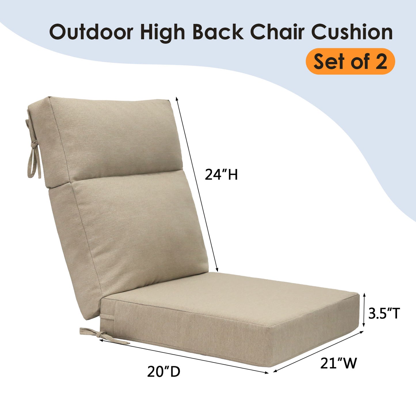 Unimatta Outdoor 44" x21" High Back Cushion