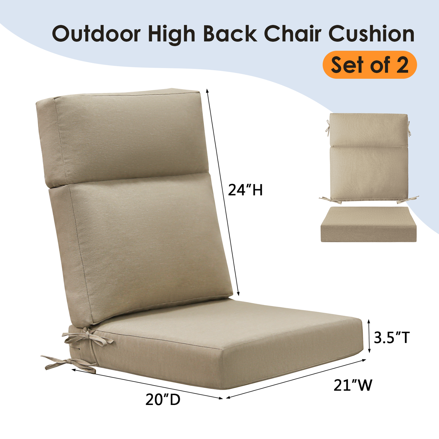 Unimatta Outdoor 44" x21" High Back Cushion