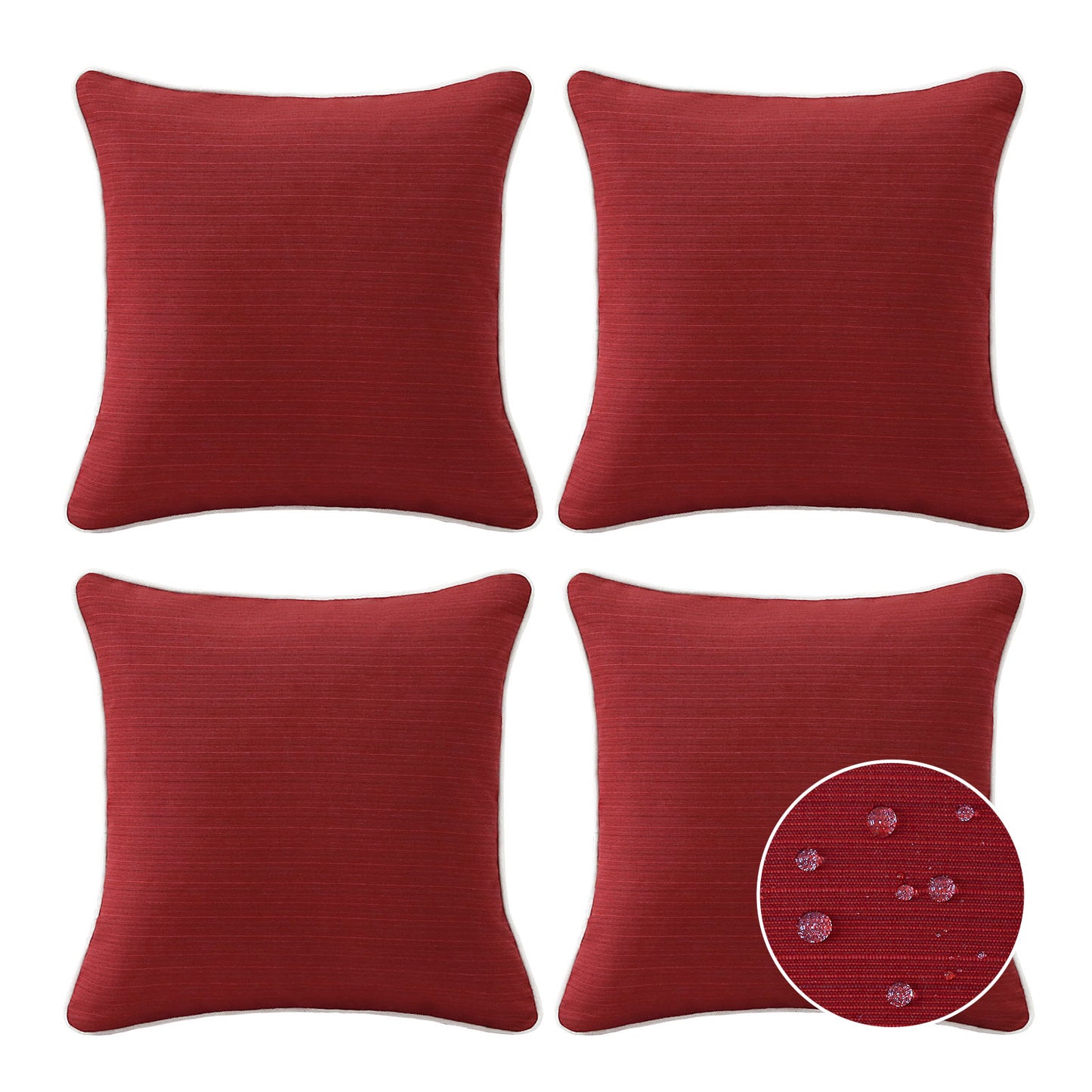 Unimatta Outdoor Pillow With Inserts Red