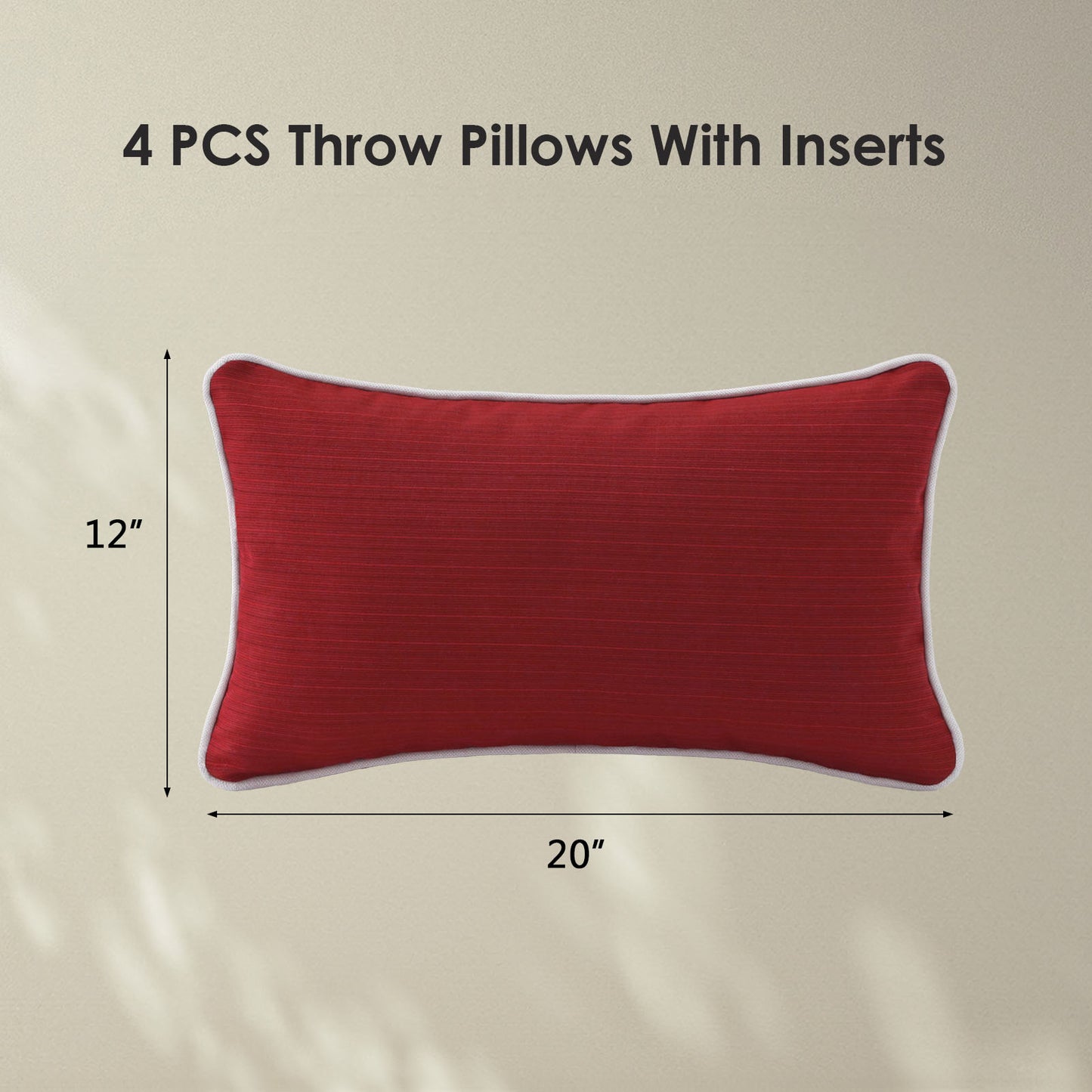 Unimatta Outdoor Pillow With Inserts Red