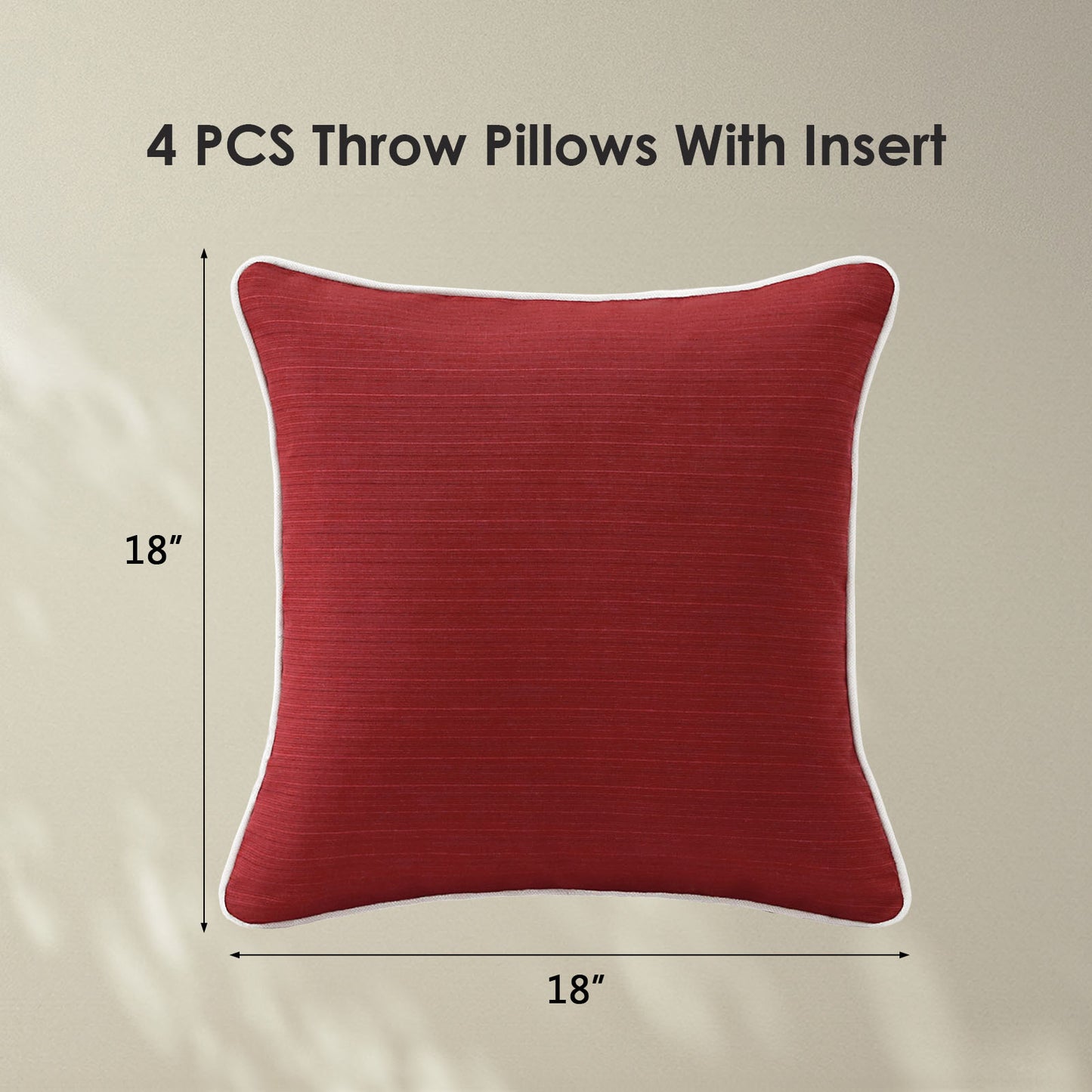 Unimatta Outdoor Pillow With Inserts Red