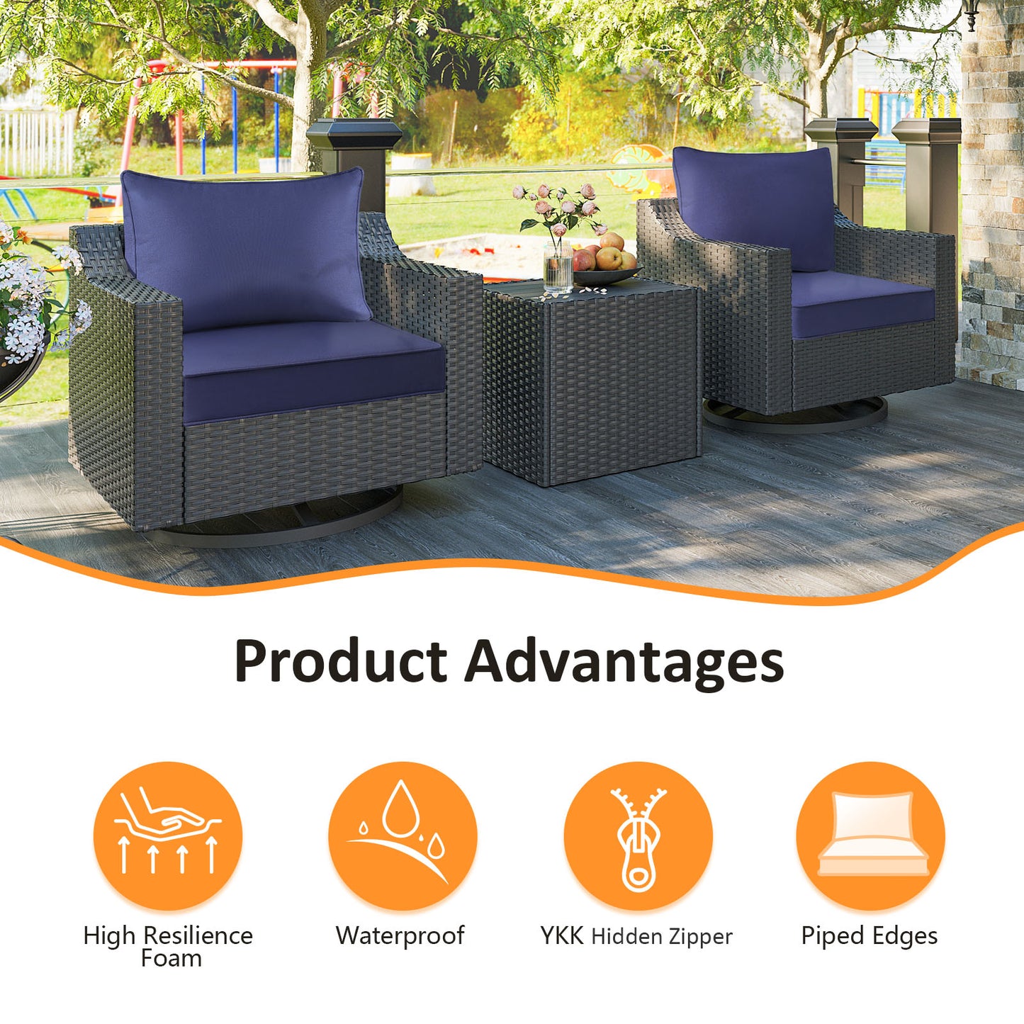 Unimatta Outdoor 24" x24" Deep Seat Cushion