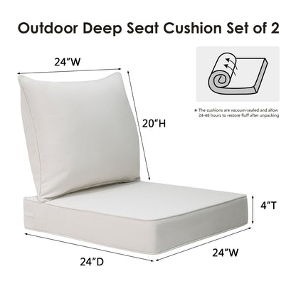 Unimatta Outdoor 24" x24" Deep Seat Cushion Linen