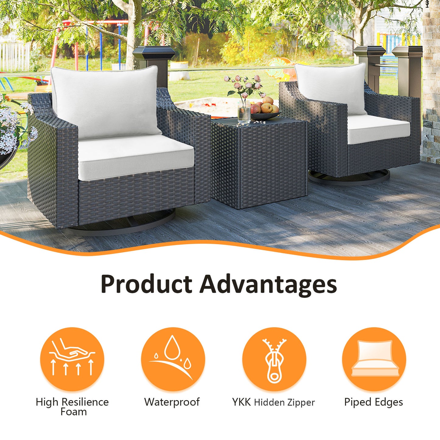 Unimatta Outdoor 24" x24" Deep Seat Cushion Linen