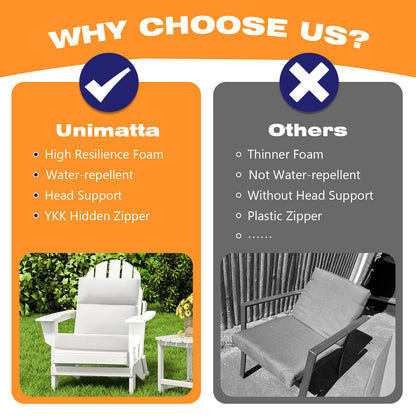 Unimatta Outdoor 44" x21" High Back Cushion