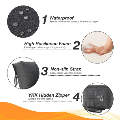 Unimatta Outdoor 44" x21" High Back Cushion Charcoal