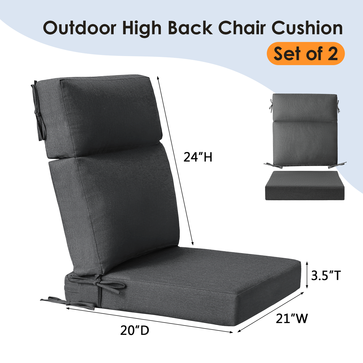 Unimatta Outdoor 44" x21" High Back Cushion